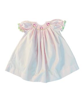 Southern Sunshine Kids Pink Smocked Puff-Sleeve Casual Kids Dress With Owls